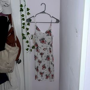 H&M Divided White Rose Dress with Straps